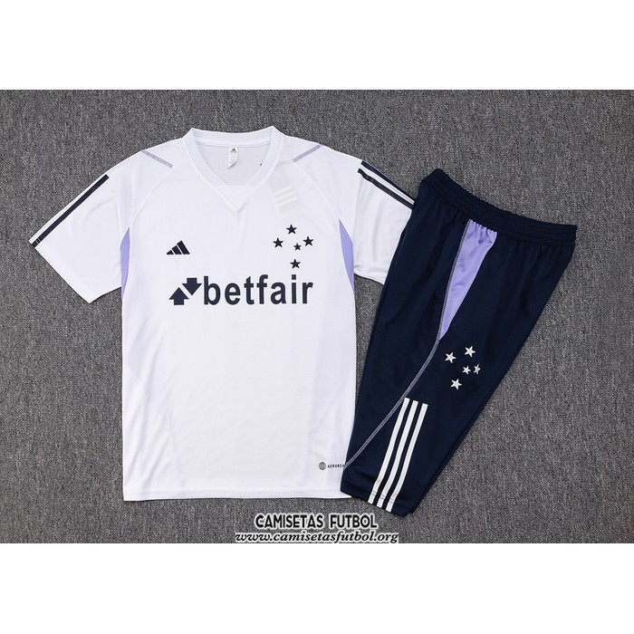 Chandal del Cruzeiro Manga Corta 2023/2024 Blanco - Pantalon Corto